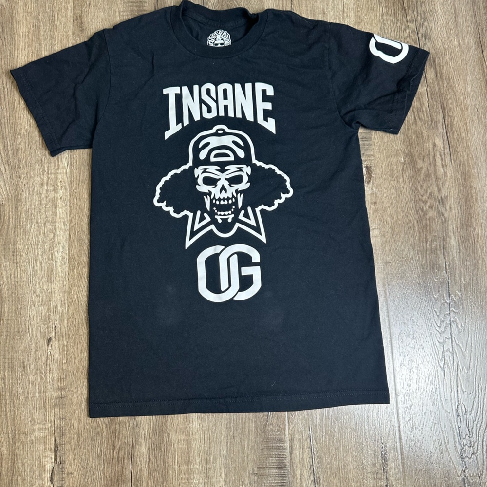 Black Graphic T-Shirt with White Print